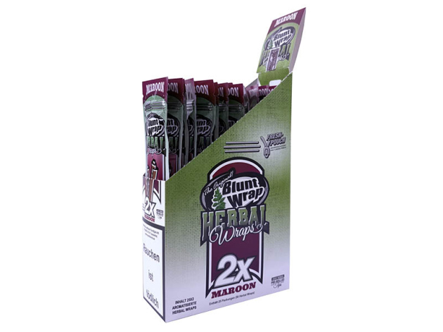 Blunt Wrap Herbal Wraps - Maroon, 25er Display