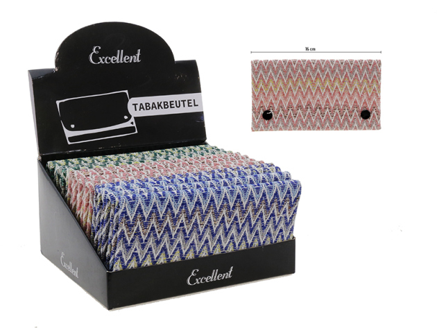 Tabakbeutel "Mandala""; Stoff, 3-fach sortiert, 12er Display