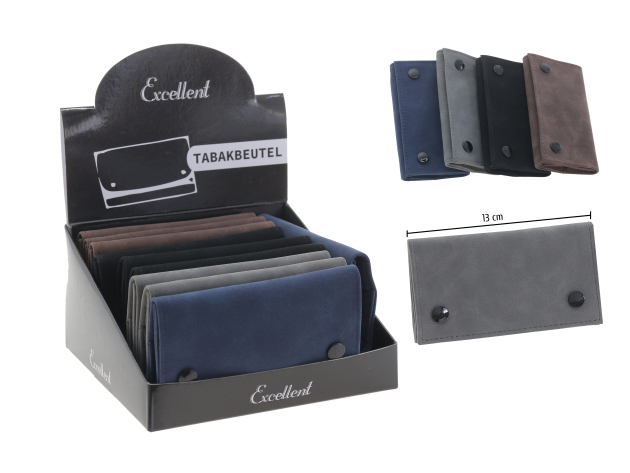 Tabakbeutel "Velour", 4-fach sort.; 10er Display