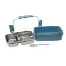 Lunchbox - 2-in-1 System aus Kunstsoff mit Metalleinsatz;...