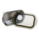 Frischhaltedose aus Metall; silber; ca. 1,1 Liter, ca. 10 x 16 x 7 cm, UVP: 12,00 Euro