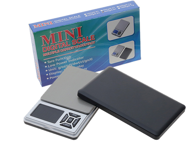 Digitalwaage Schwarz mit Deckel; 500g/0.01; ca.12 cm