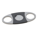 Zigarrenschneider "Silber-Schwarz"; doppelte Klinge, 9 x 4 cm