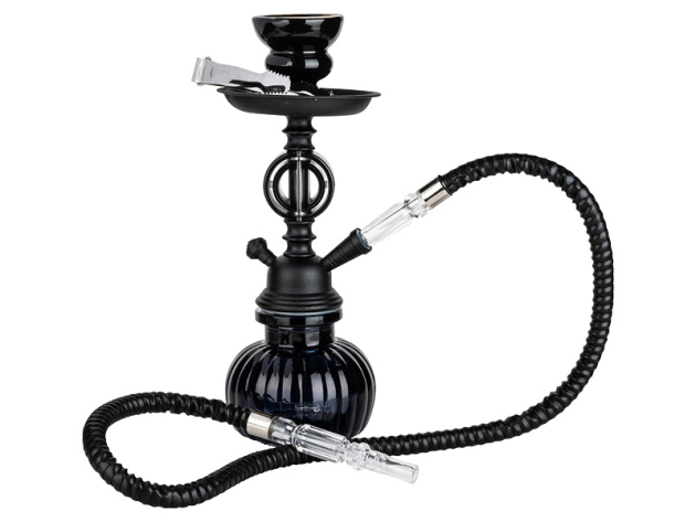 Shisha "Noble Black" schwarz, 25 cm, 1 Schlauch