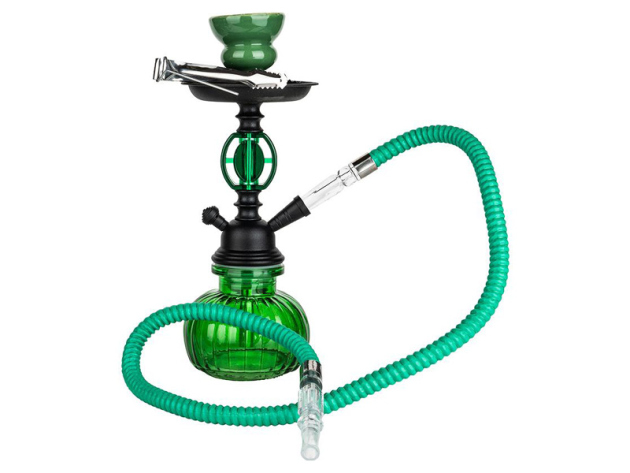 Shisha "Noble Green" grün, 25 cm, 1 Schlauch