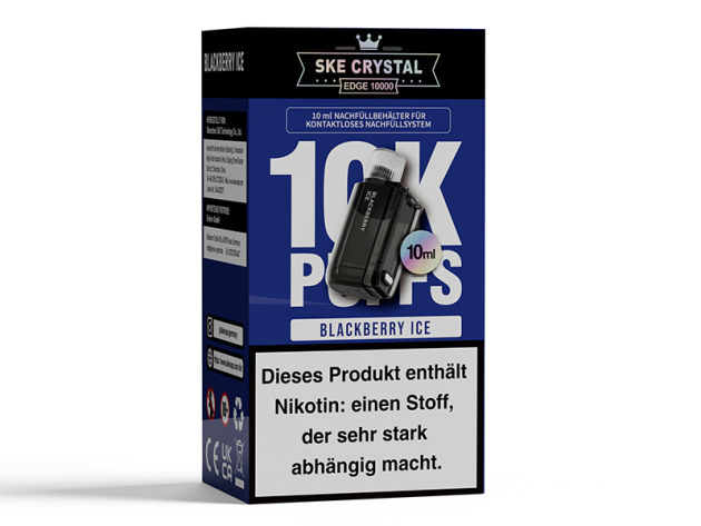 SKE - Crystal Edge 10000 Pod - Blackberry Ice (Brombeere, Eis) - 20 mg Nikotin - 10 ml