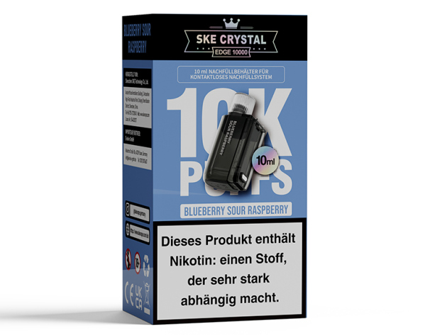 SKE - Crystal Edge 10000 Pod - Blueberry Sour Raspberry (Blau.- u- Himbeere)  - 20 mg Nikotin - 10 ml