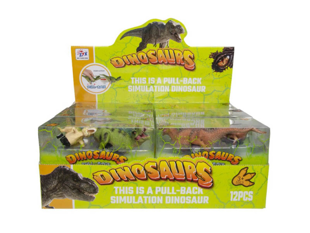 Fahrzeug Pullback "Dino mit Baby" sortiert; 17x8x6.5cm, 8er Display