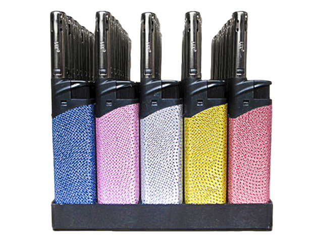 Stabfeuerzeug "Glitter", 5-fach sortiert, 50er Display