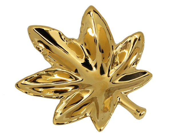 Aschenbecher "Leaf" gold; 15 x 12 cm