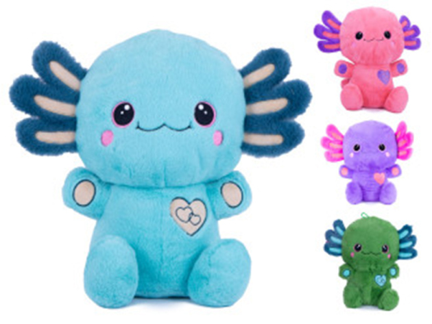 Plüsch "Axelotl" Flausch-Kiemen; 4- fach sortiert; 35 cm, einzeln