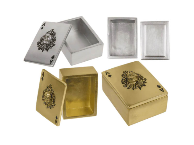 Aufbewahrungsbox für Spielkart. "Totenkopf", 2-fach sortiert, einzeln