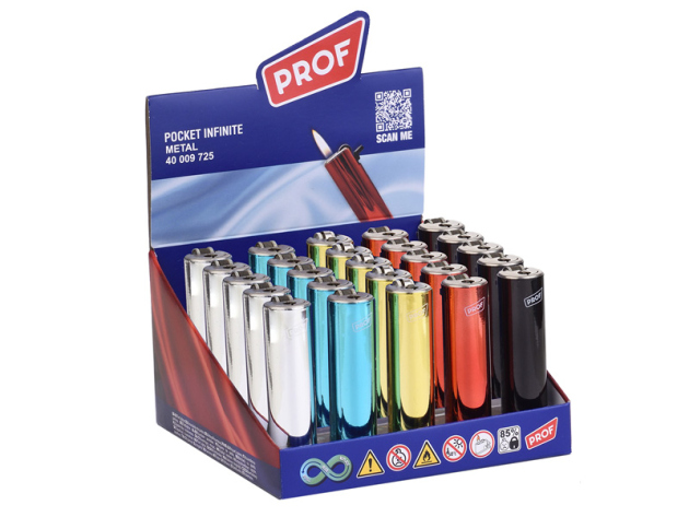 Metallfeuerzeug "Round" Soft-Flame, 25er Display