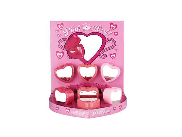 Aufbewahrungsdose "Pink World" universal; 4-fach sortiert, 12er Display