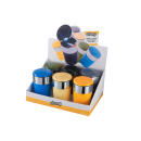 Autoaschenbecher "Gelb/Orange/Blau/Grau/Grün/Dunkelblau" LED, 6-fach sortiert, 6er Display