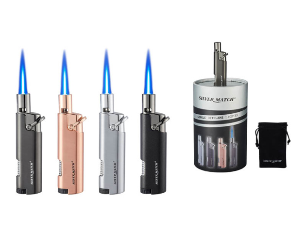 Zigarrenfeuerzeuge "TORONTO" Metall, Jetflame, 8er Display