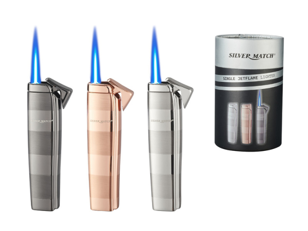 Sturmfeuerzeuge "SM MERIDA", Single Jet Flame, 3-fach sortiert, 6er Display