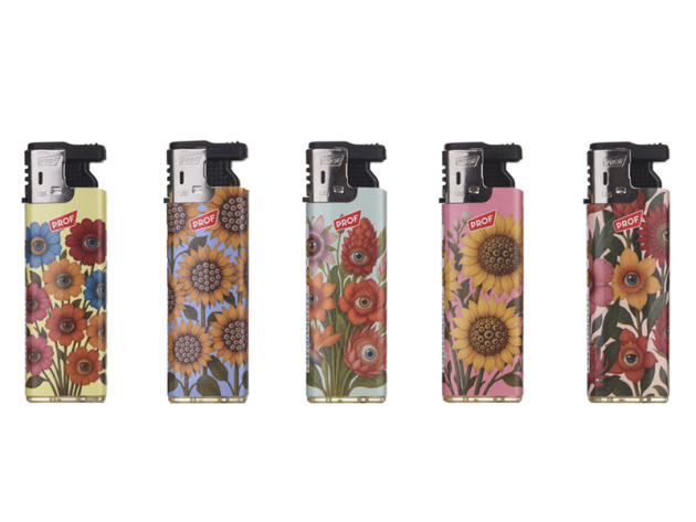 Sturmfeuerzeuge "FLOWER EYES", Jetflame 5-fach sortiert, 50er Display