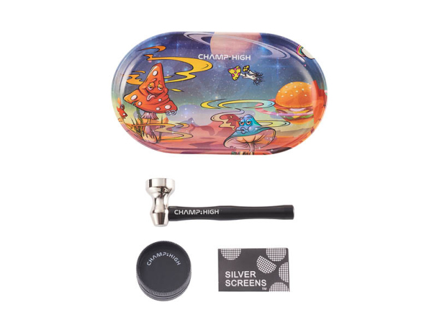 Raucherset "CHH TRAVEL KIT" (Tray, Pfeife, Grinder) 2-fach sortiert, einzeln