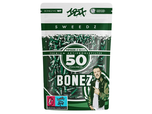 187 - Sweedz Aktivkohlefilter - "Bonez MC", Ø 6mm, 50 Stück