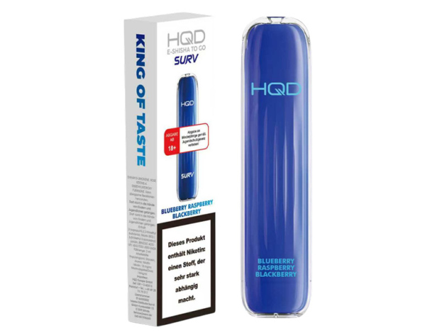 HQD SURV - Blueberry Raspberry Blackberry (Blaubeere, Himbeere, Brombeere) - Einweg Vape - 18 mg - 600 Züge