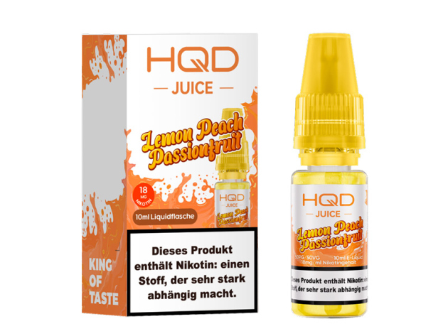 HQD JUICE - Lemon Peach Passionfruit (Zitrone, Pfirsich, Passionsfrucht) - Liquid - 18 mg - 10 ml