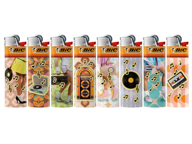 BIC Maxi J26 "Retro Edition 2026" Reibrad Feuerzeuge, 50er Display