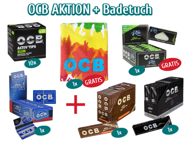 OCB Aktion 01 + Badetuch "Bunt"  GRATIS