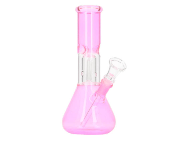 Glasbong "Pink-Durchsichtig" Ice+Percolator konisch, Höhe 22cm, Schliff 14