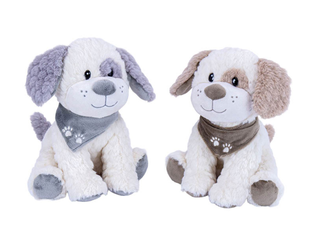 Hund m. Schal supersoft, sitzend, 23 cm, 2-fach, einzeln