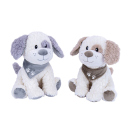 Hund m. Schal supersoft, sitzend, 23 cm, 2-fach, einzeln