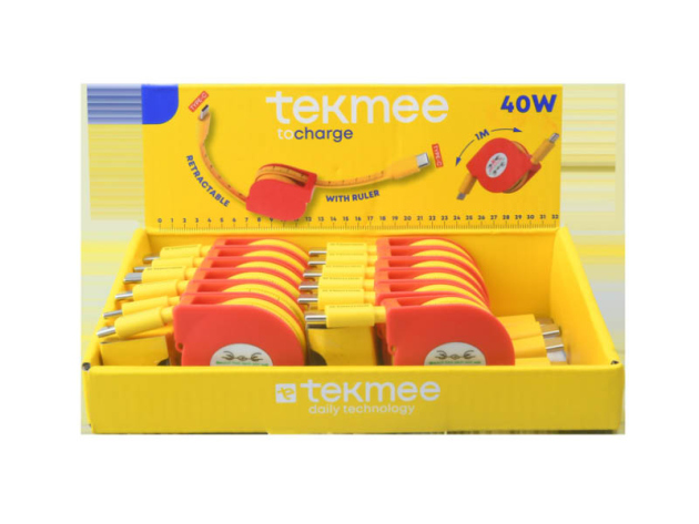 Tekmee, 2xType-C, mit integr. Maßband 1 Meter