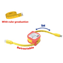 Tekmee, 2xType-C, mit integr. Maßband 1 Meter