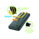 Tekmee 10000 mAh Powerbank, 2xUSB, Type-C, integrierte Kabeln, UVP: 24,95 Euro