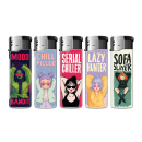 Elektrofeuerzeuge "LAZY CLUB"; 5-fach sortiert,...