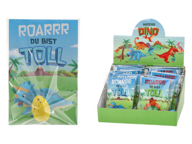 Magischer wachsender Dino im Ei; 2-fach sort.; 12er Display