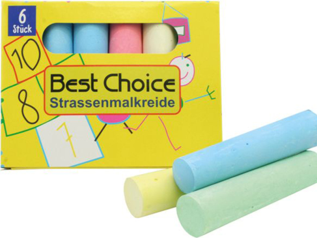 Straßenmalkreide10 cm, farblich sort.; 6er Pack