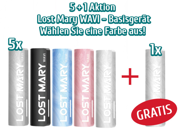 Aktion 5+1 - Lost Mary Wavi 5x Basisgeräte (einer Farbe nach Wahl) + 1x GRATIS