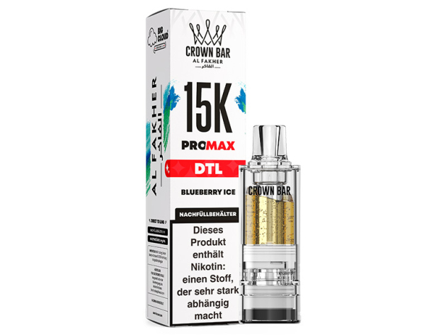 Al Fakher 15K PRO MAX Pod - Blueberry Ice (Blaubeere, Eis) - 6 mg - 15.000 Züge