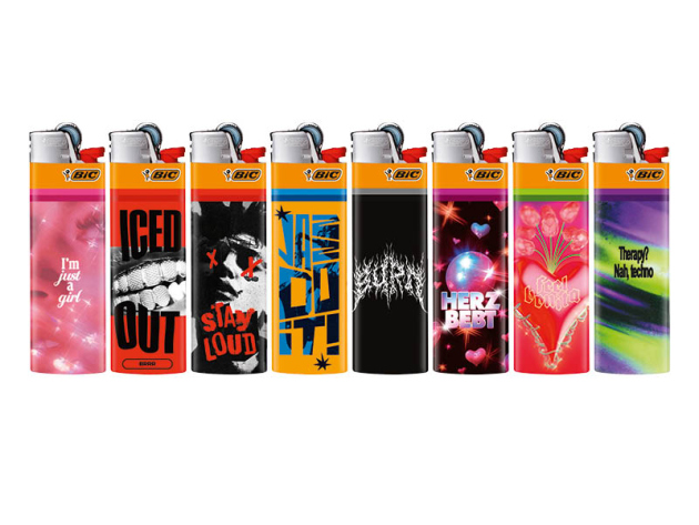 BIC Maxi J26 "Music" Reibrad Feuerzeuge, 50er Display