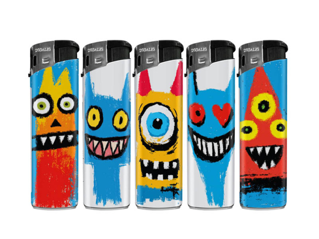 Elektrofeuerzeuge "Baby Monster" 5-fach sortiert, 50er Display