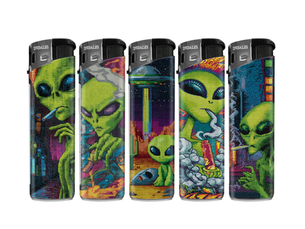 Elektrofeuerzeuge "Pixel Trip" 5-fach sortiert, 50er Display