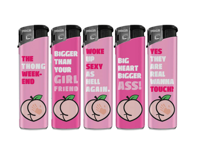 Elektrofeuerzeuge "Wanna Touch?" 5-fach sortiert, 50er Display