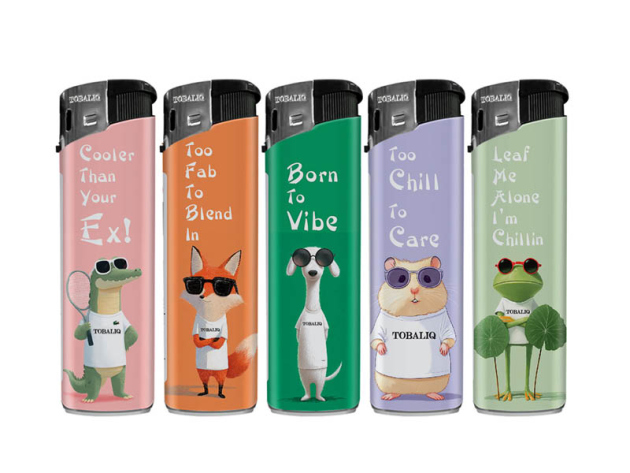 Elektrofeuerzeuge "The Chillers" 5-fach sortiert, 50er Display