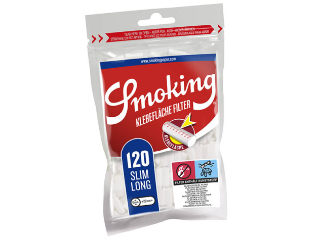 Smoking Filter Classic Slim mit Klebefläche 10 Beutel je 120 Filter