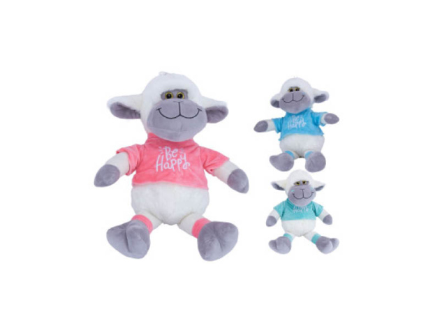 Schaf mit T-Shirt, 3-fach, 35/50cm, sortiert, einzeln