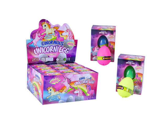 Wachsendes Einhorn Ei, 6cm, 12er Display