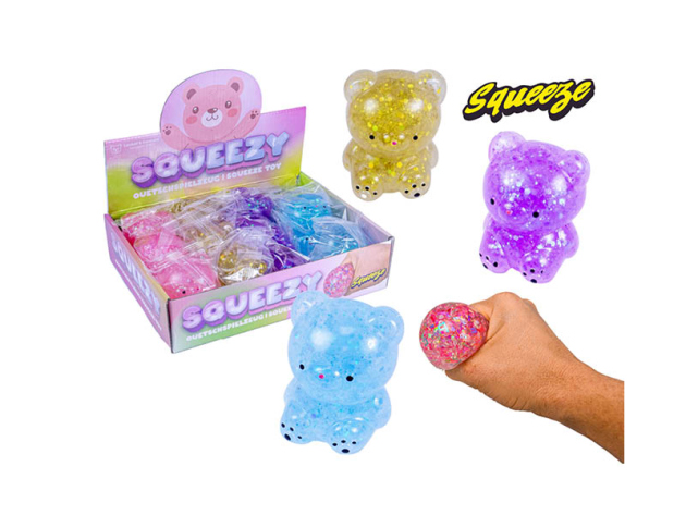 Squeezy Bär Perlen, 8cm, 12er Display