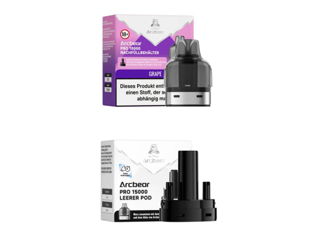 Arcbear Pro 15000 - Pod-Set 5er + Leerpod - (20mg) Grape Ice