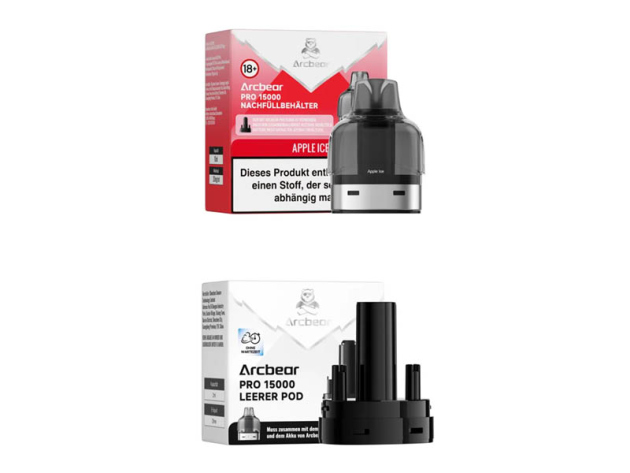Arcbear Pro 15000 - Pod-Set 5er + Leerpod - (20mg) Apple Ice